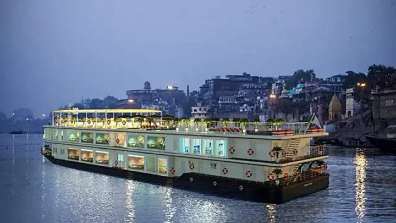 PM Modi flags off luxury cruise MV Ganga Vilas from Varanasi PM Modi flags off luxury cruise MV Ganga Vilas from Varanasi