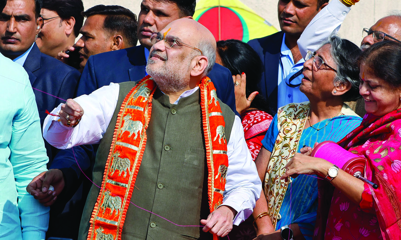 Gujarat celebrates Uttarayan festival; Amit Shah, CM Patel join in kite flying Gujarat celebrates Uttarayan festival; Amit Shah, CM Patel join in kite flying