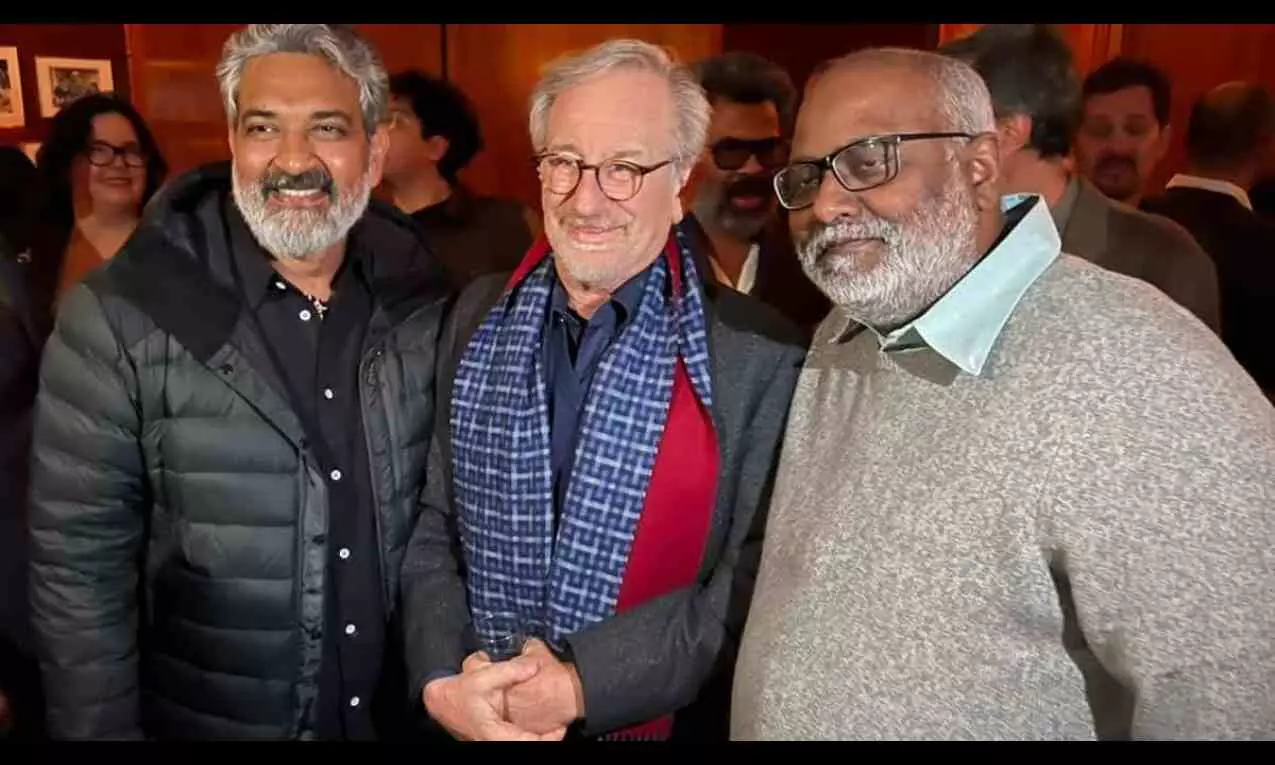 SS Rajamouli overjoyed after meeting god Steven Spielberg