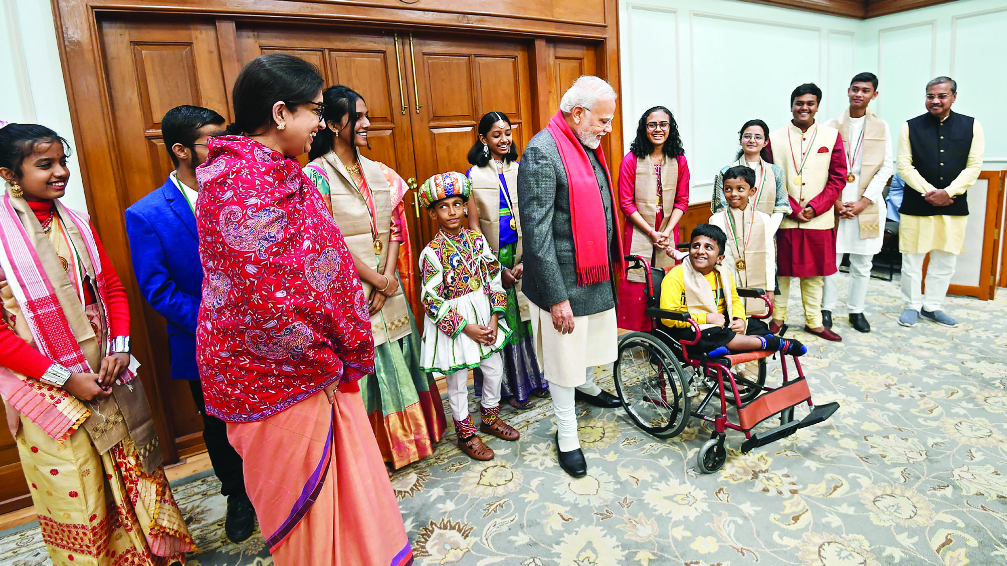 PM interacts with Bal Puraskar awardees, children seek guidance