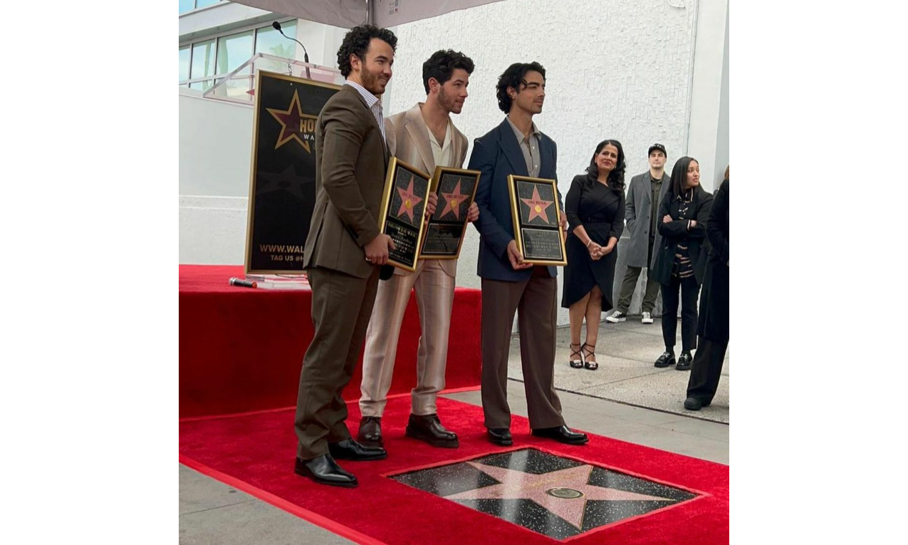 Jonas Brothers felicitated with the Hollywood Walk of Fame