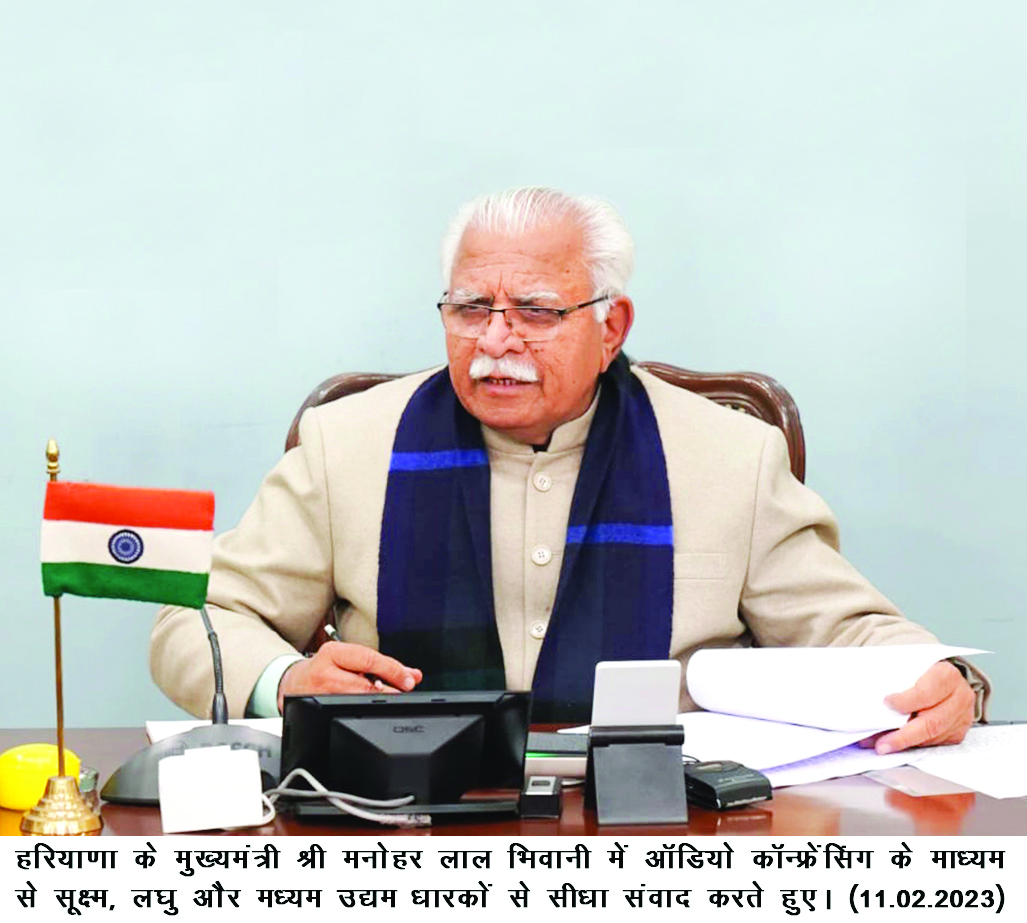 Khattar speaks to MSMEs on state’s mini cluster development programme