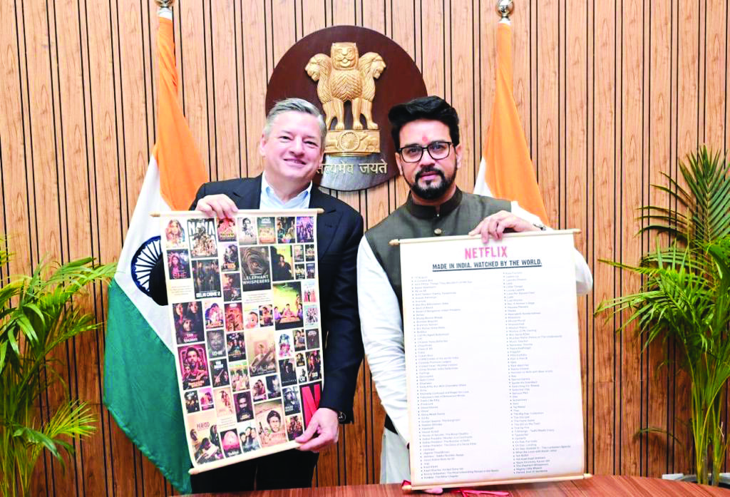Anurag Thakur highlights India’s creative economy during meeting with Netflix CEO