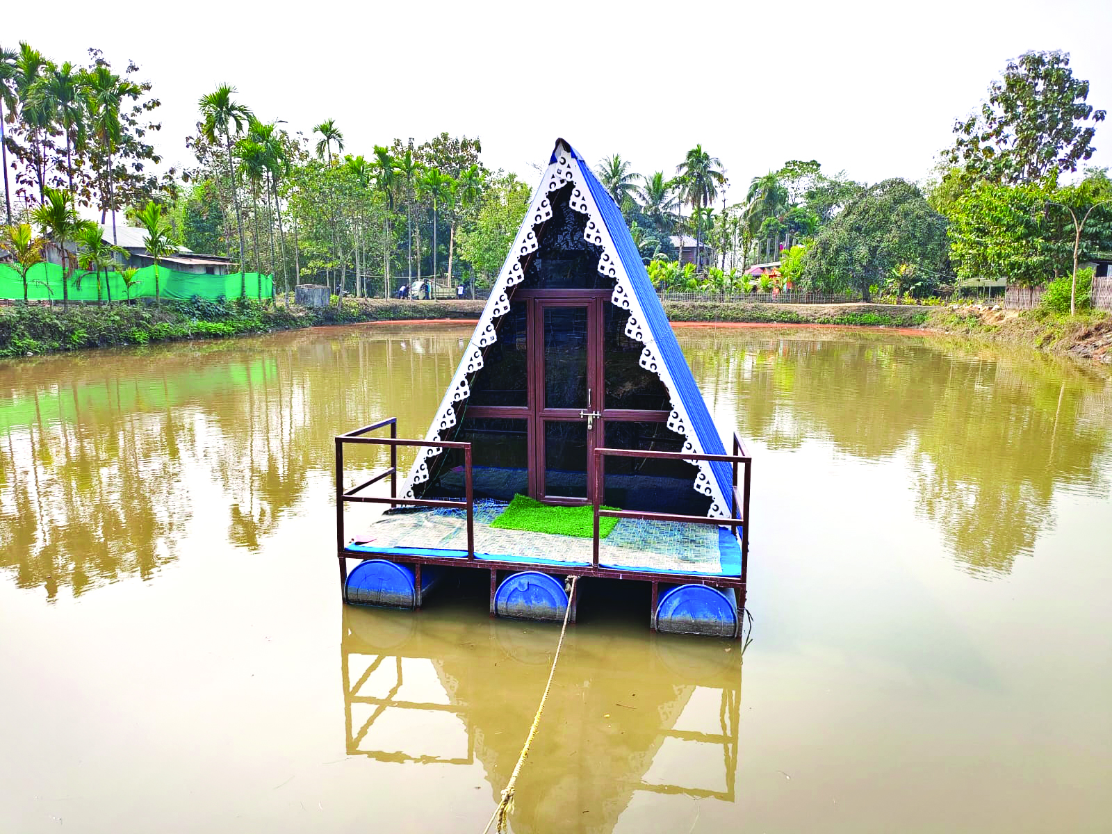 Dhimal youth comes up with floating homestay for tourists in Naxalbari