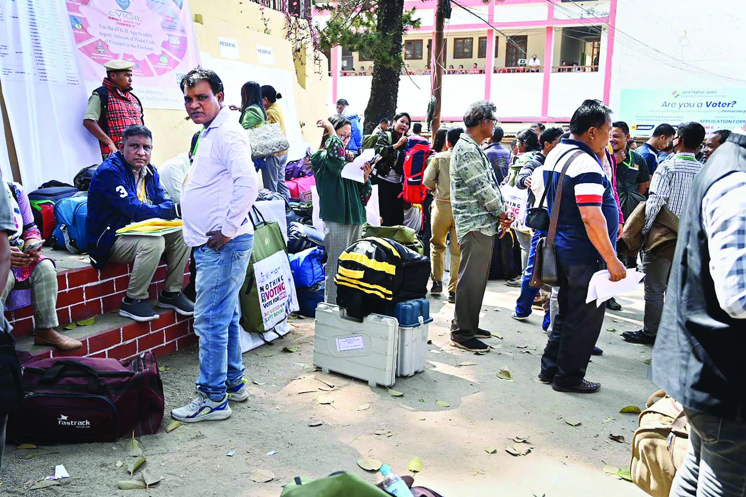 Meghalaya: After crossing rivers, trekking for hours, election officials reach polling booths