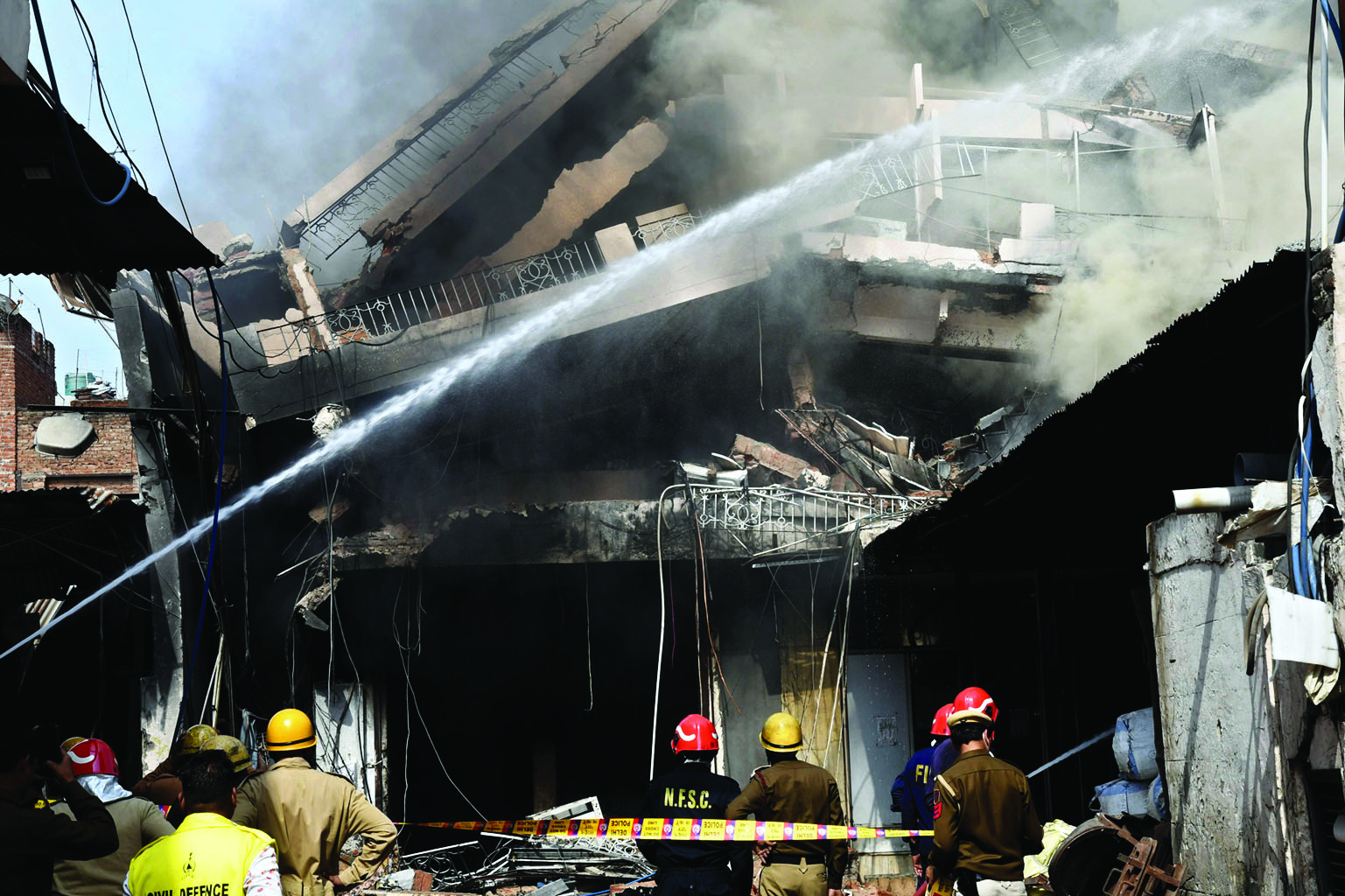 Building collapses in north Delhi after fire breaks out Building collapses in north Delhi after fire breaks out