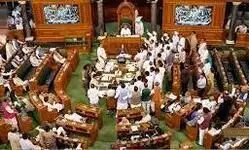 Both houses of Parliament adjourned till 2 pm amid Rahul Gandhis democracy under attack remark row Both houses of Parliament adjourned till 2 pm amid Rahul Gandhis democracy under attack remark row