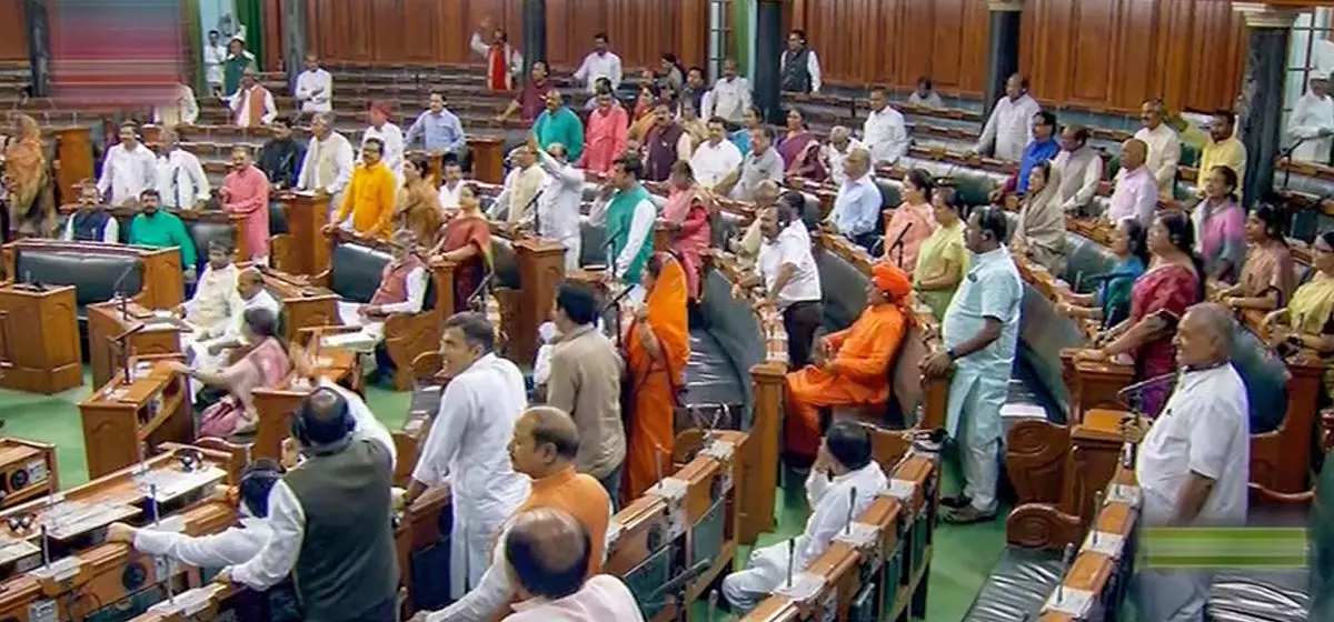 Lok Sabha adjourned for day amid sloganeering over Rahul Gandhis  remark row