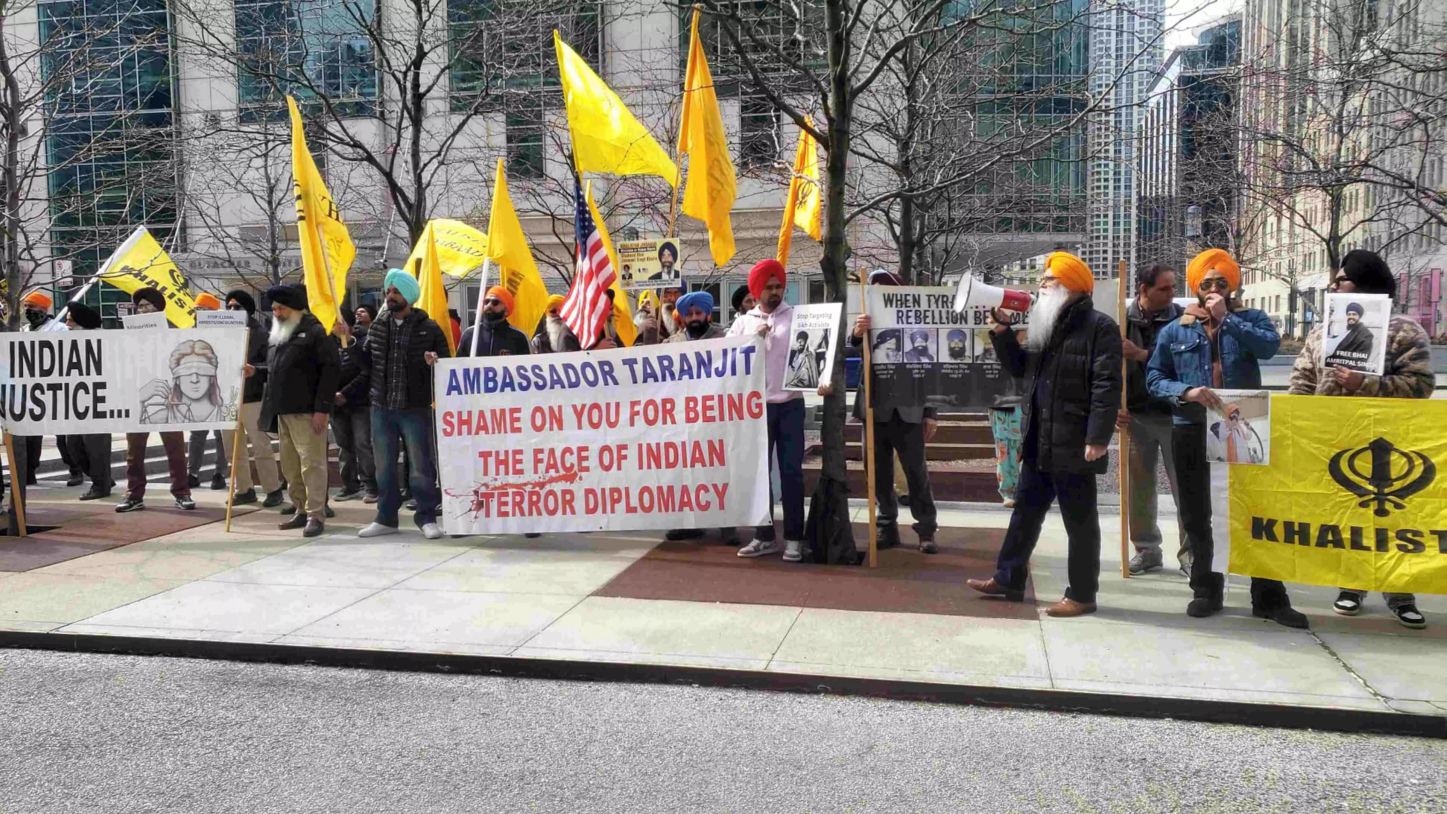 Khalistan supporters try to incite violence at Indian Embassy in Washington; Secret Service, police foil their bid