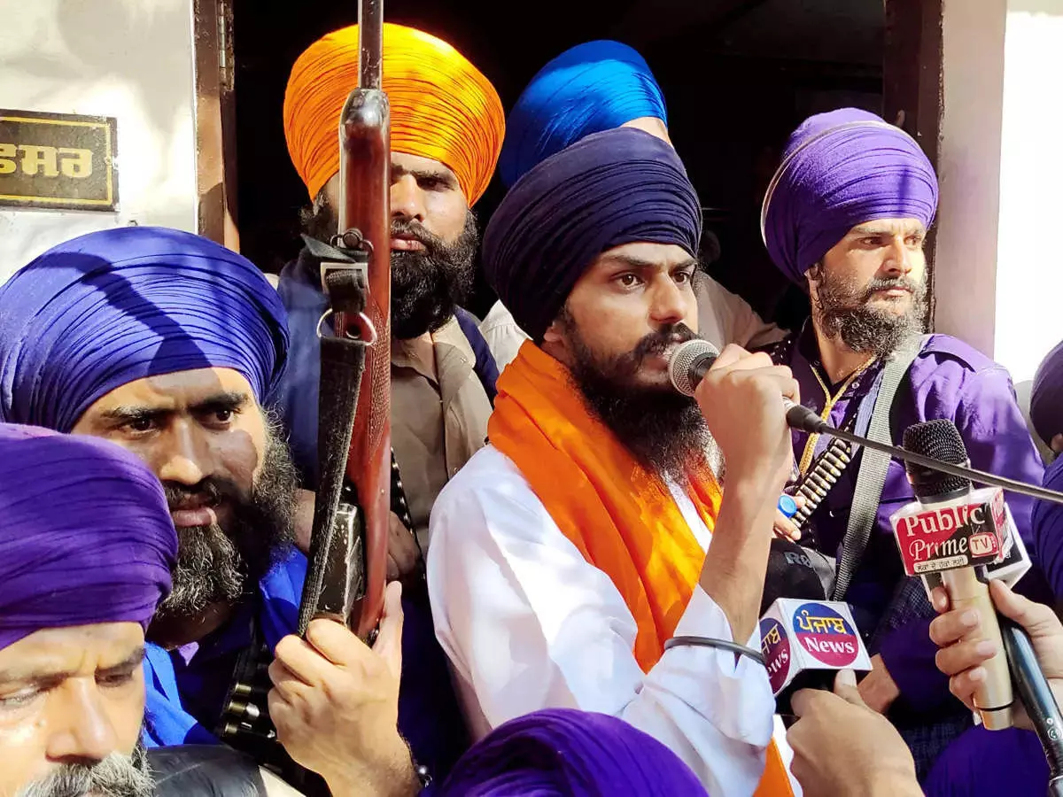 Khalistan supporters protest at Times Square in New York