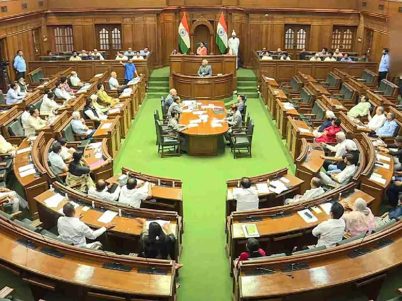 4 BJP MLAs marshalled out of Delhi Assembly; AAP MLAs hit out at Lt Governor over Indraprastha college incident 4 BJP MLAs marshalled out of Delhi Assembly; AAP MLAs hit out at Lt Governor over Indraprastha college incident