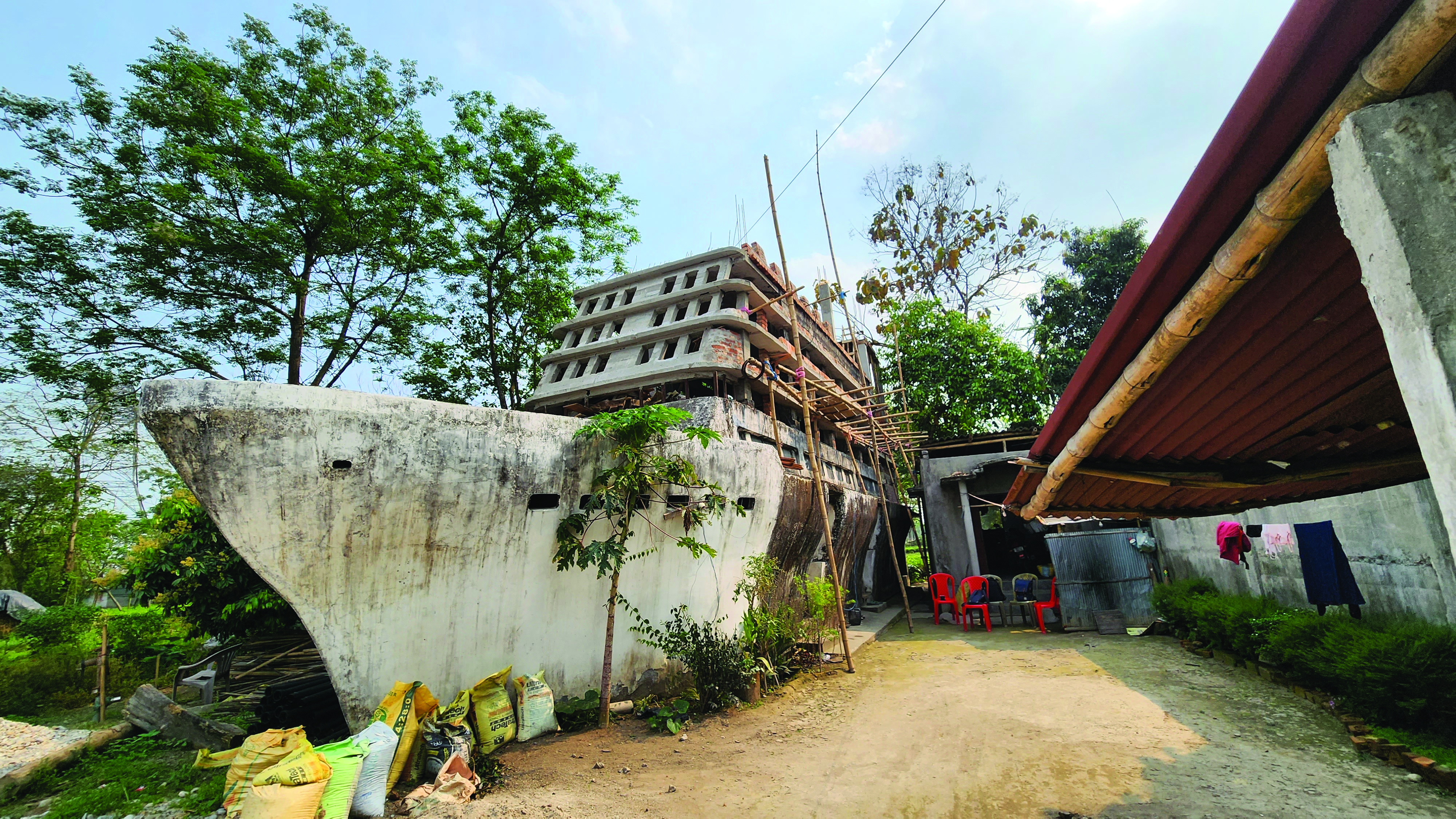 Farmer builds house shaped as ship