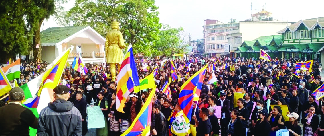 Protest rally held against ‘attempts’ to tarnish Dalai Lama’s image