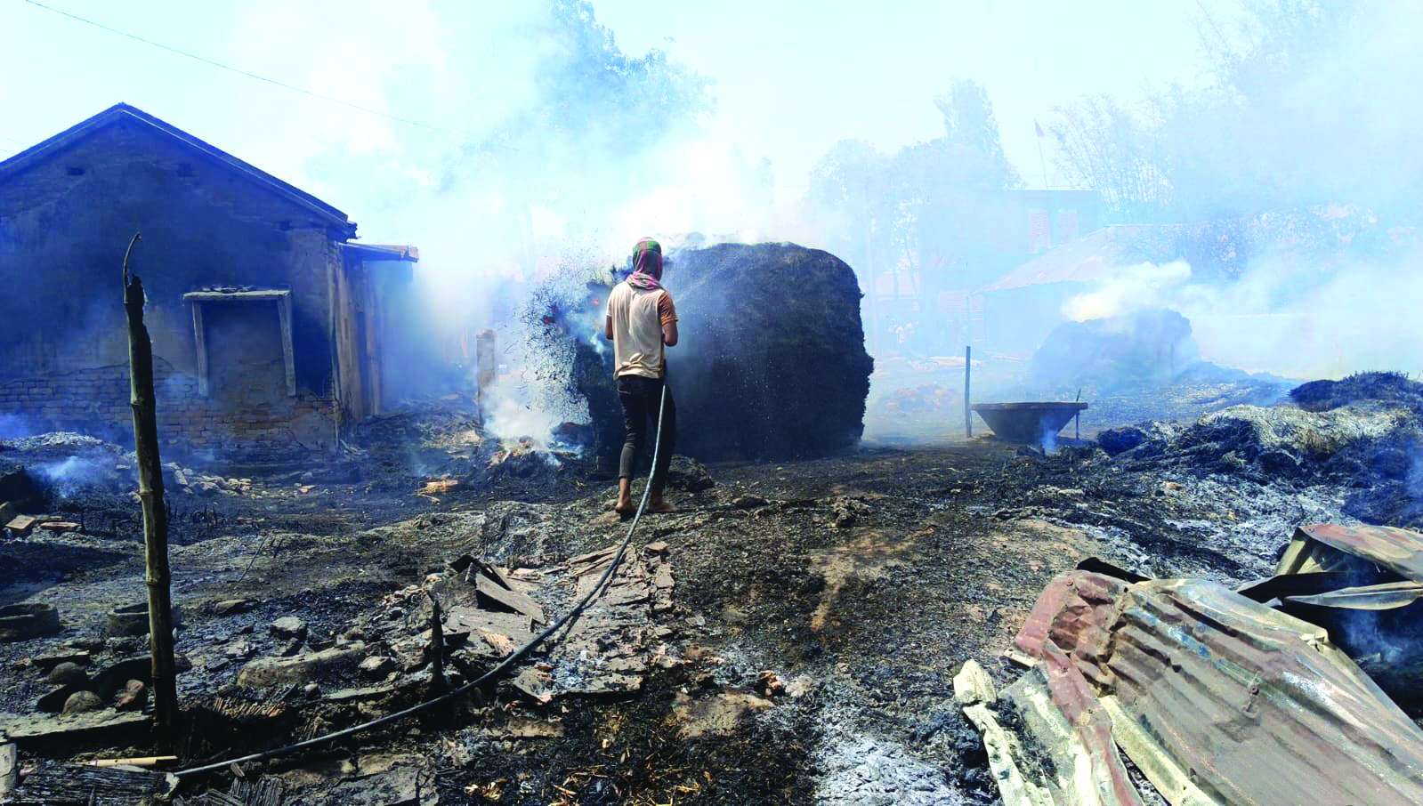 Malda dist: At least 15 shops gutted, 2 cattle dead in fire
