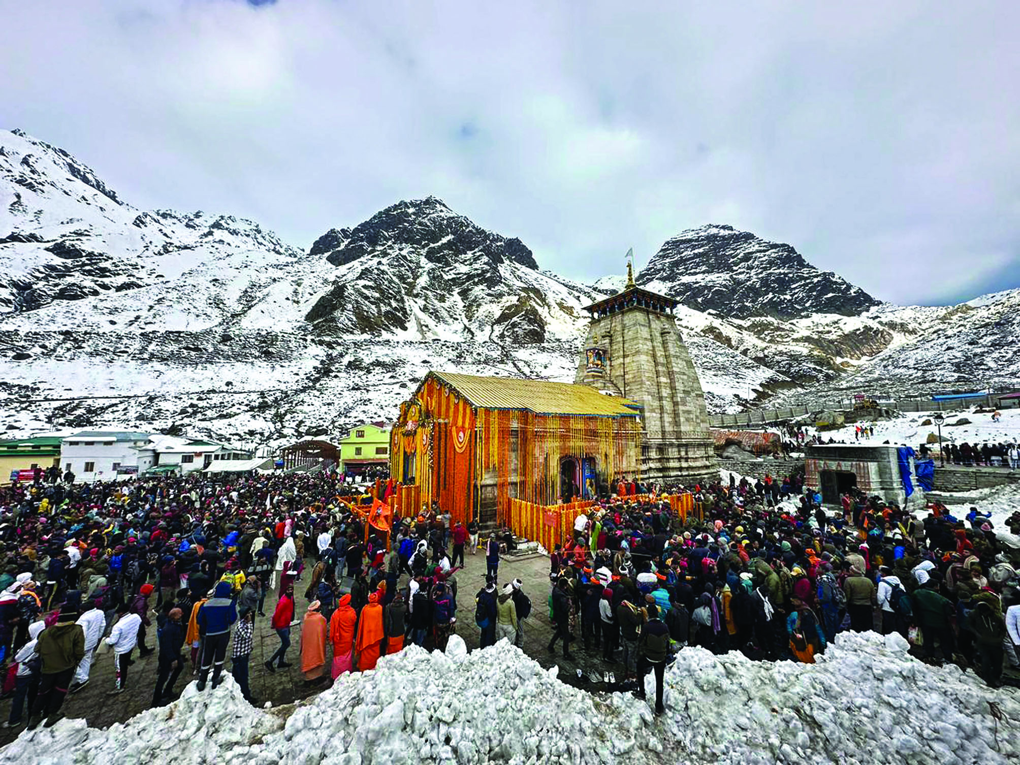 After winter break: Kedarnath shrine opens for devotees amid inclement weather After winter break: Kedarnath shrine opens for devotees amid inclement weather