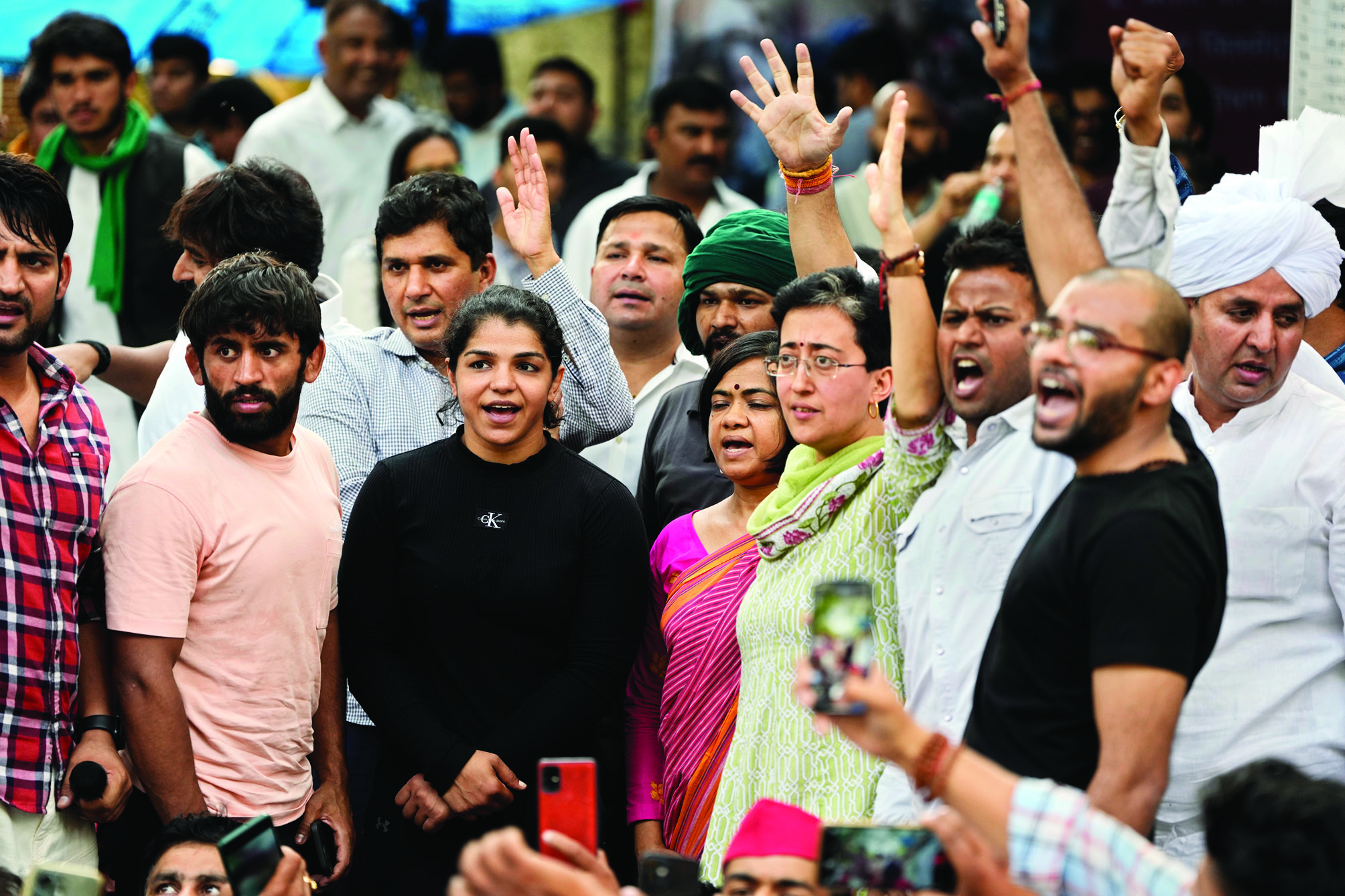 Atishi and Bharadwaj lend   weight to wrestlers’ protest