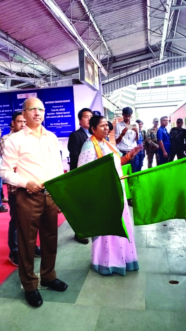 Agartala-Kolkata special train flagged off by NFR with modern AC LHB rake