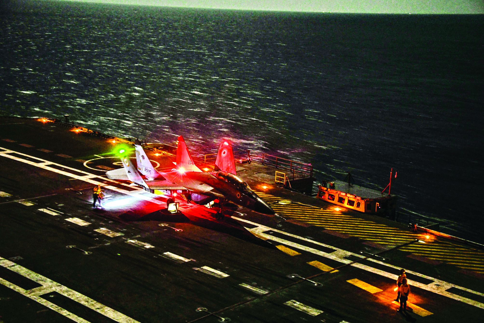 MiG-29K fighter makes maiden night landing on INS Vikrant MiG-29K fighter makes maiden night landing on INS Vikrant