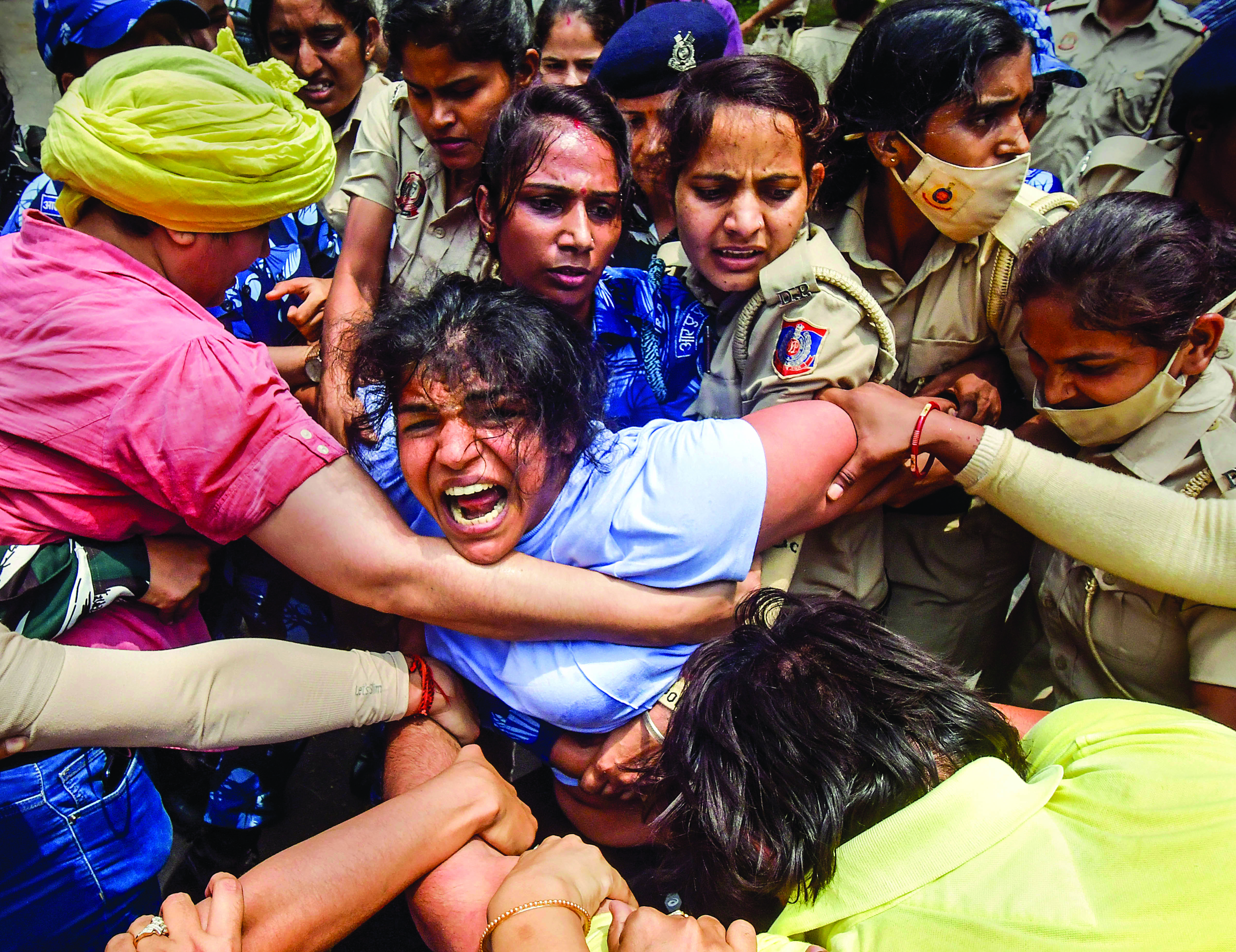 Protesting wrestlers on being detained amid march: ‘The world is watching us’ Protesting wrestlers on being detained amid march: ‘The world is watching us’