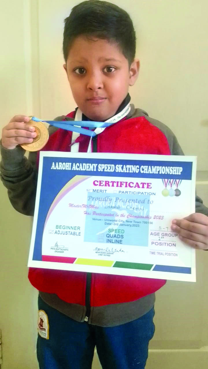Overcoming speech difficulties, Kolkata’s 6-yr-old Lakshit skates through to bag silver
