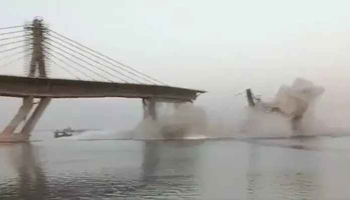 Bihar bridge collapse: Company show caused; executive engineer suspended Bihar bridge collapse: Company show caused; executive engineer suspended