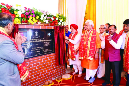 Amarnath Yatri Niwas foundation stone laid by Puri, Sinha in Jammu