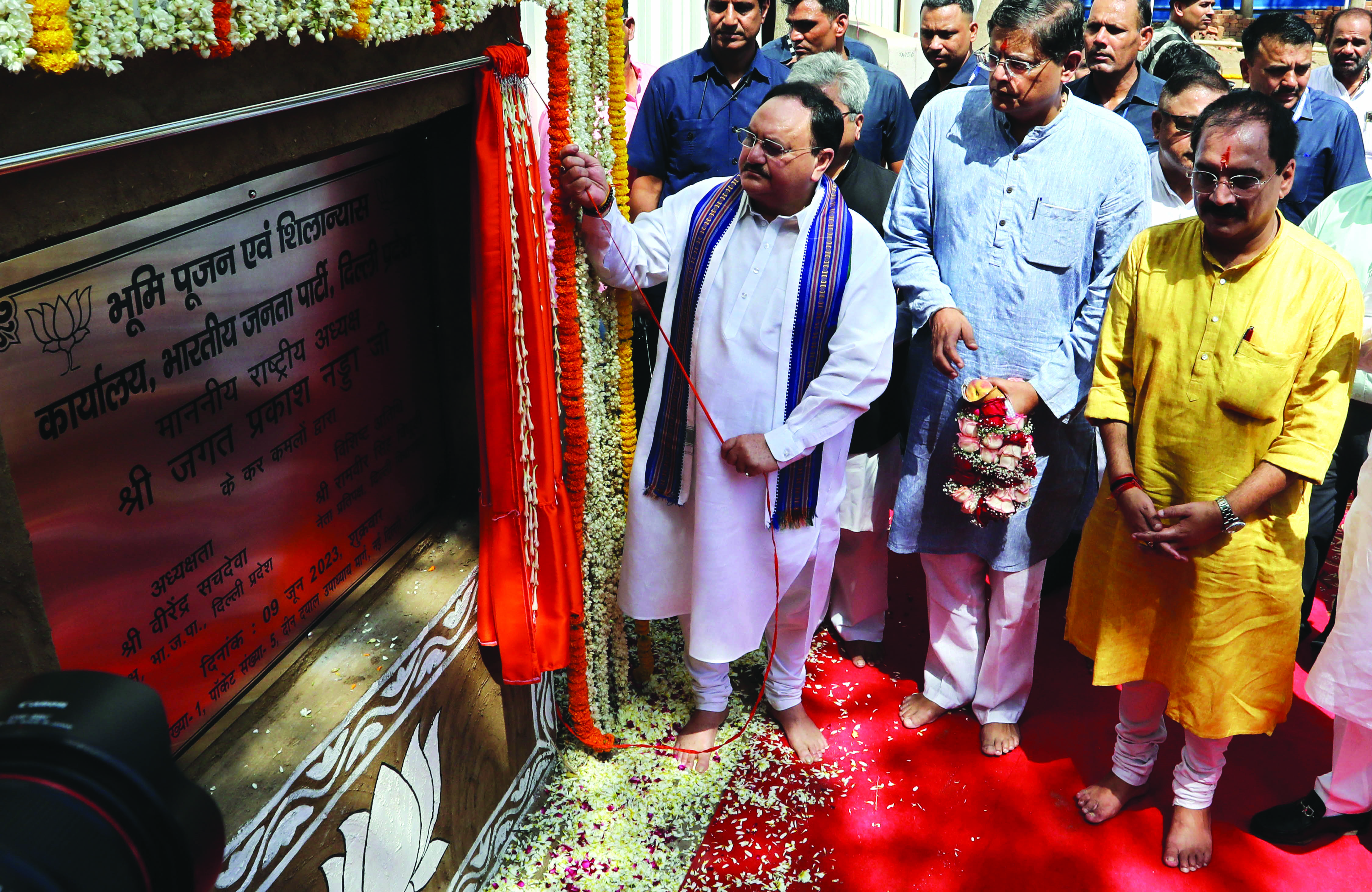 Nadda lays foundation for Delhi BJP’s new office building Nadda lays foundation for Delhi BJP’s new office building