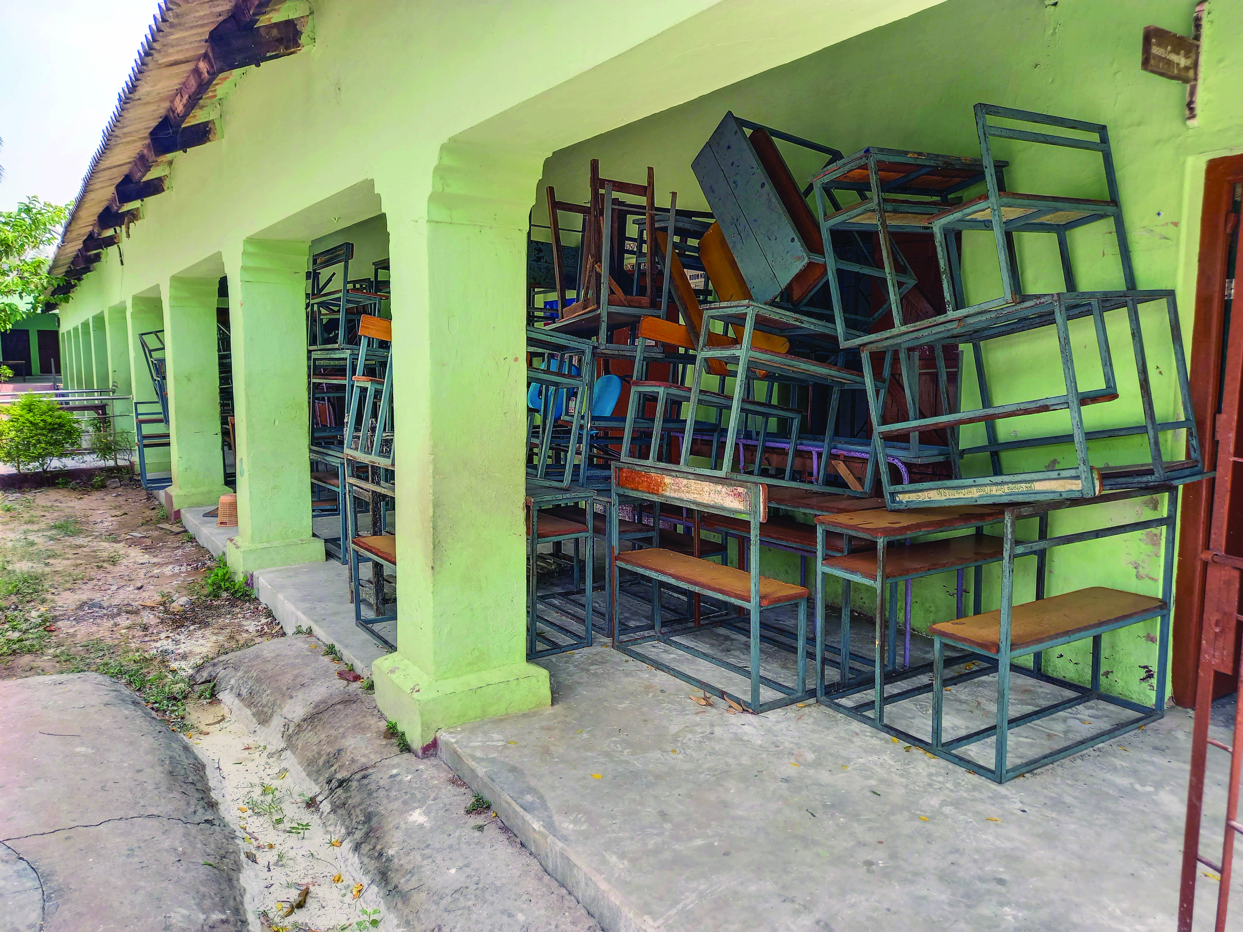 Govt school used as morgue demolished Govt school used as morgue demolished