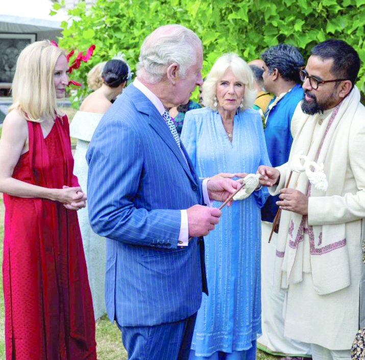King Charles III, Queen wear Sabyasachi   Mukherjee’s shola masks at Animal Ball in London