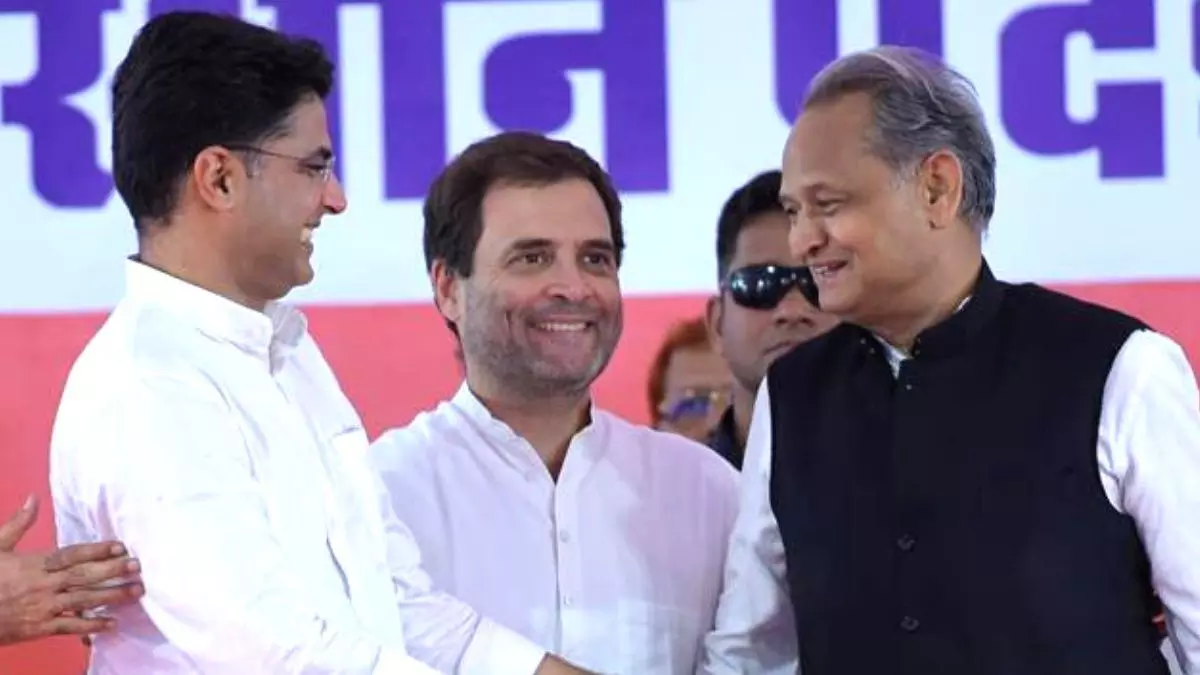 Both Sachin Pilot and Ashok Gehlot attend Congress top brass meet to discuss poll strategy