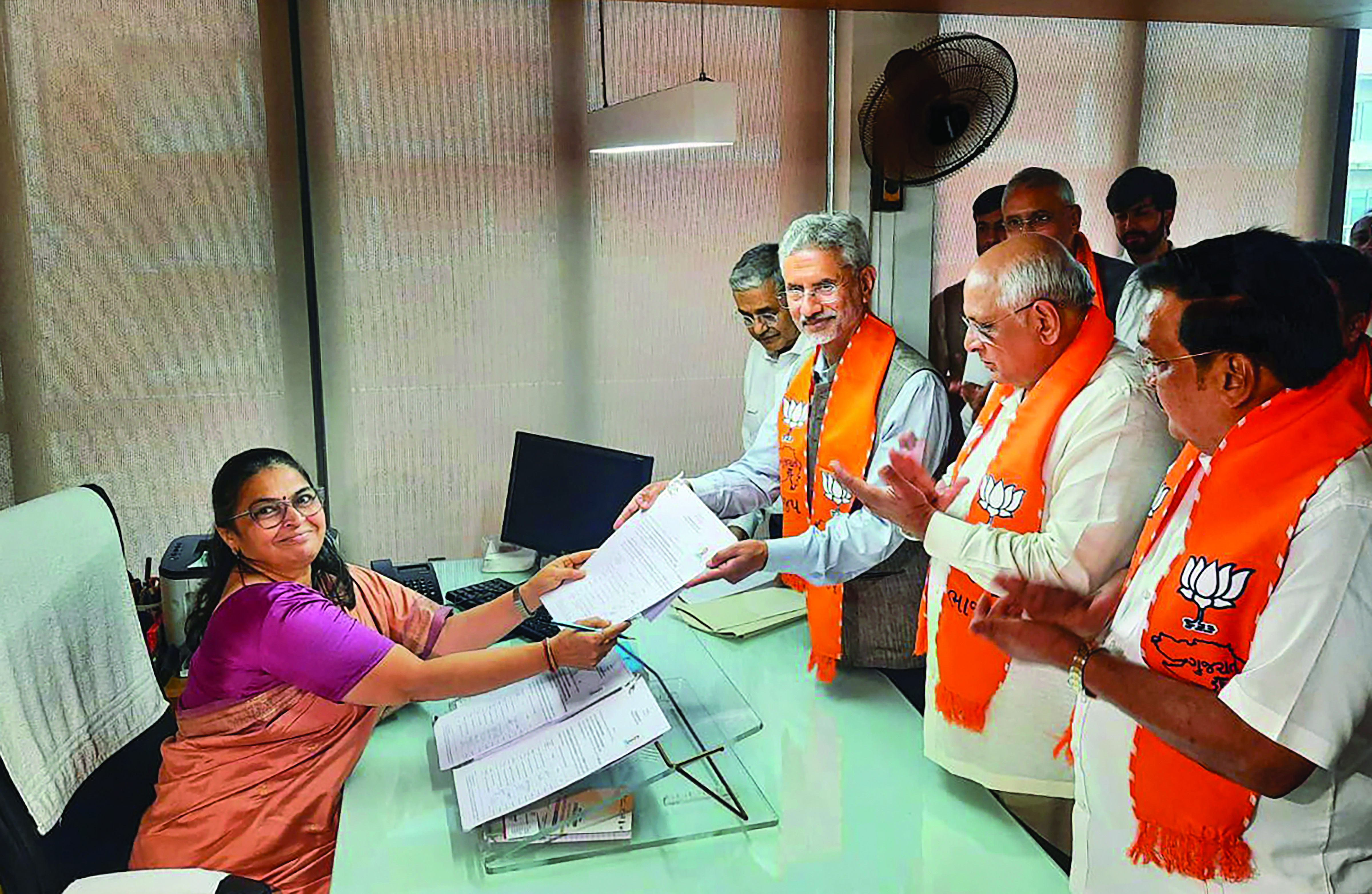 EAM Jaishankar files nomination papers for RS polls from Gujarat