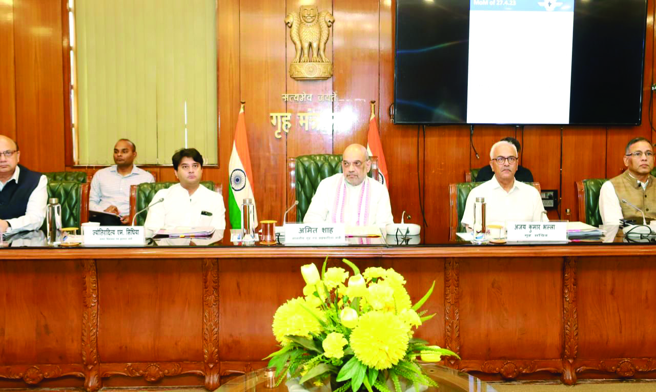 Amit Shah & Scindia review facilities, infra at airports Amit Shah & Scindia review facilities, infra at airports