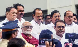 Ajit Pawar, other Maharashtra NCP ministers meet Sharad Pawar in Mumbai Ajit Pawar, other Maharashtra NCP ministers meet Sharad Pawar in Mumbai