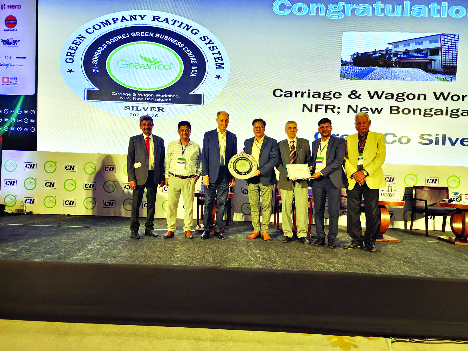 GreenCo Silver rating for NF Railway’s workshop