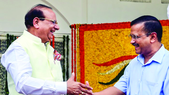 CM Kejriwal meets L-G VK Saxena ahead of tabling of Bill in Parliament to replace services ordinance