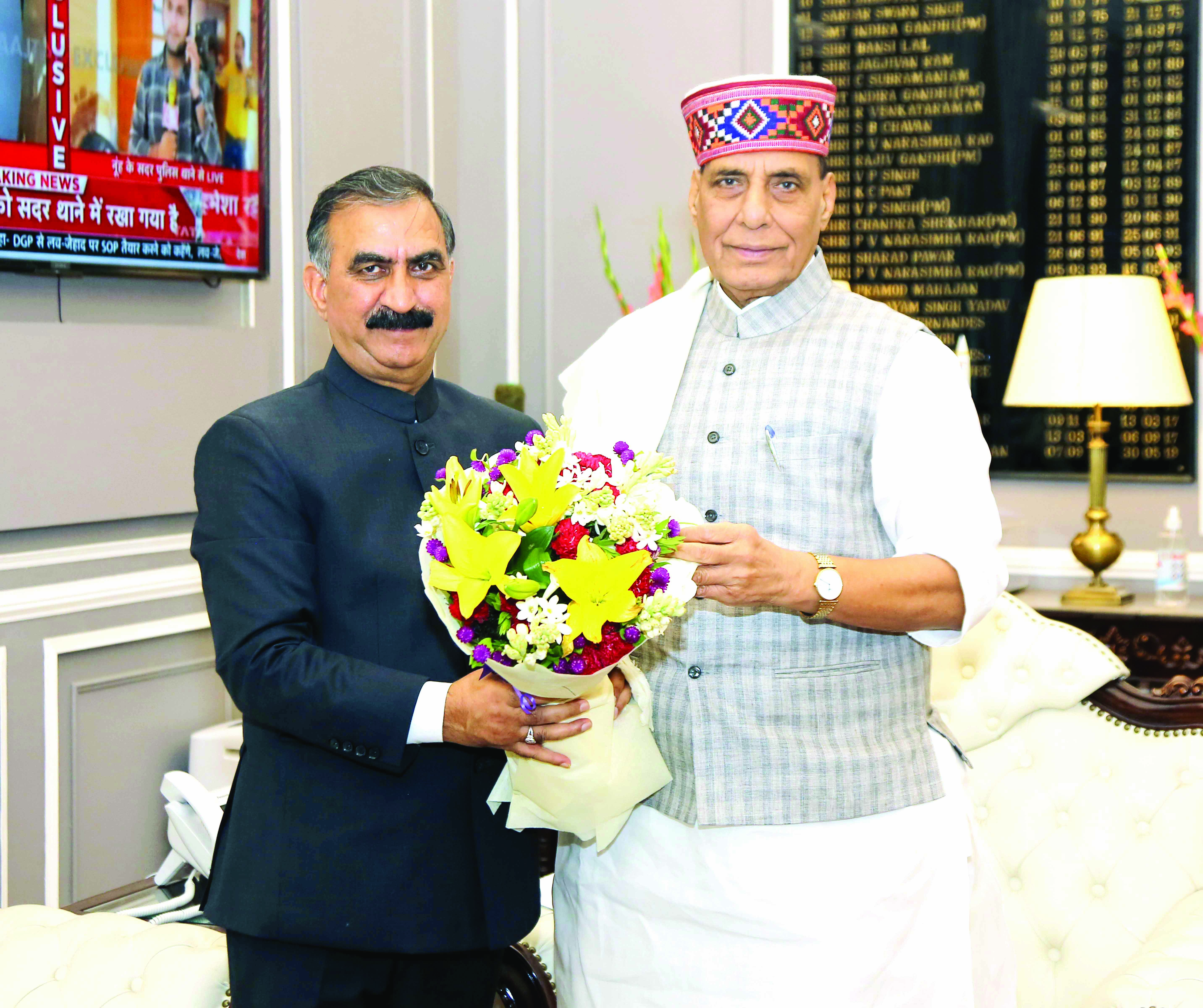 Himachal CM meets Rajnath Singh, Finance minister in Delhi; seeks help