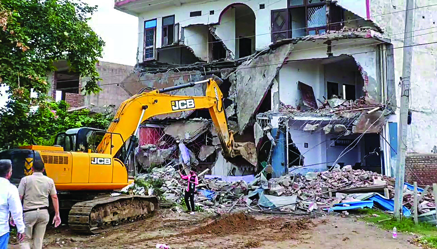 Nuh violence: Structures allegedly used for stone-pelting bulldozed Nuh violence: Structures allegedly used for stone-pelting bulldozed