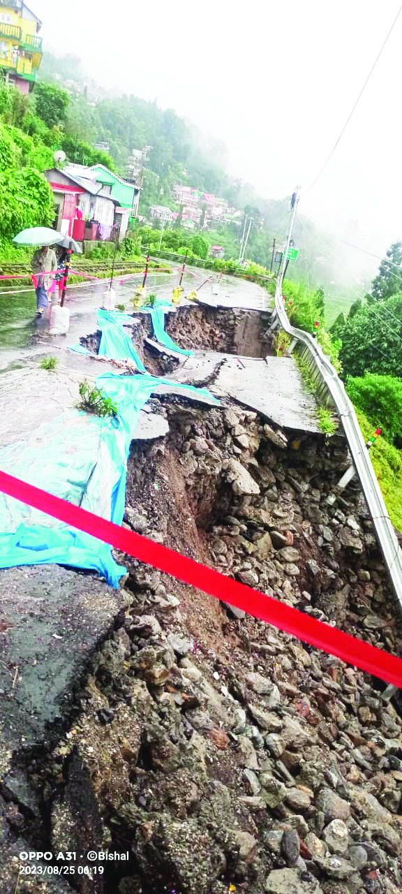 As weather condition improves in Hills, repair work begins on NH 110