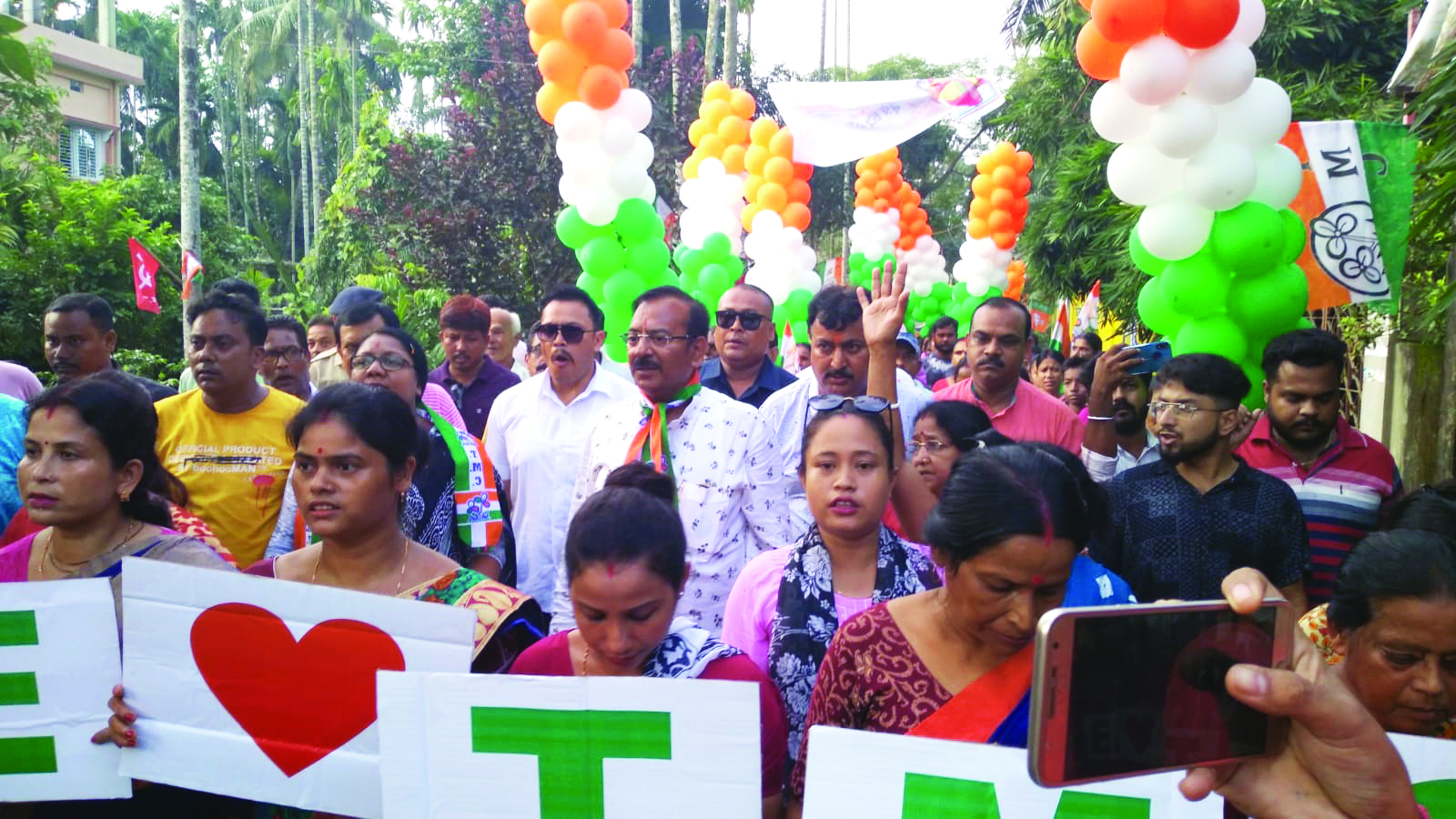 Aroop Biswas leads Dhupguri rally