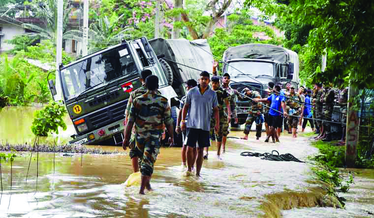 Assam floods: Nearly 1.22L people hit in 7 districts Assam floods: Nearly 1.22L people hit in 7 districts