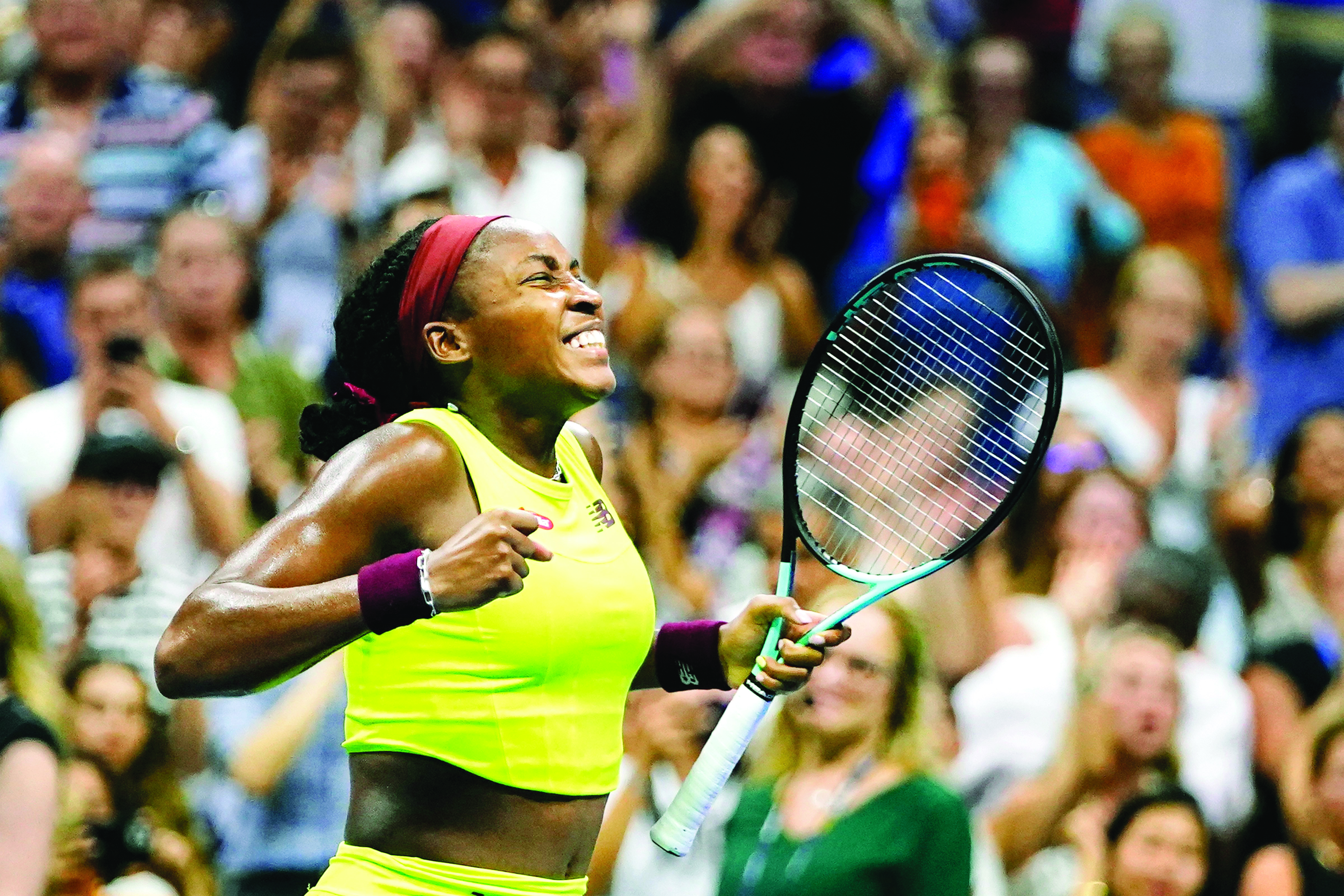 Coco Gauff wins US Open semis delayed by climate protesters