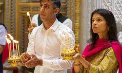 British PM Sunak, wife Akshata perform puja at Akshardham temple