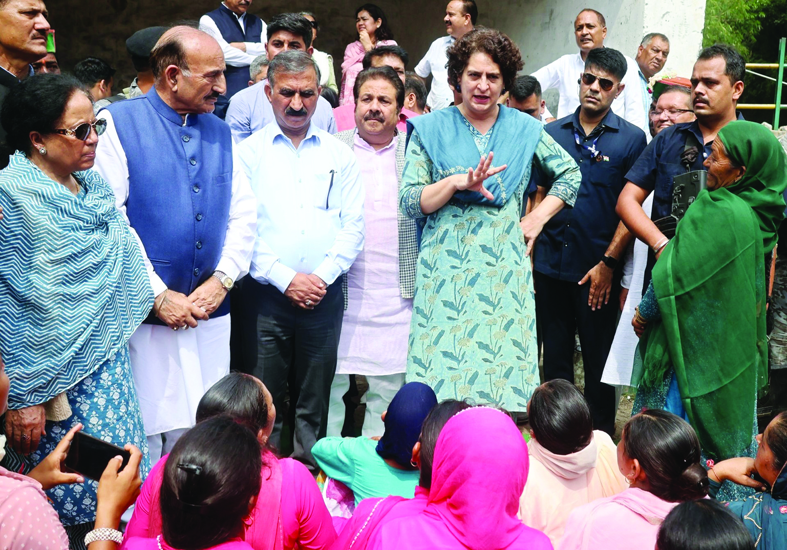 Two months after Manali devastation, Priyanka meets affected families in Kullu Two months after Manali devastation, Priyanka meets affected families in Kullu