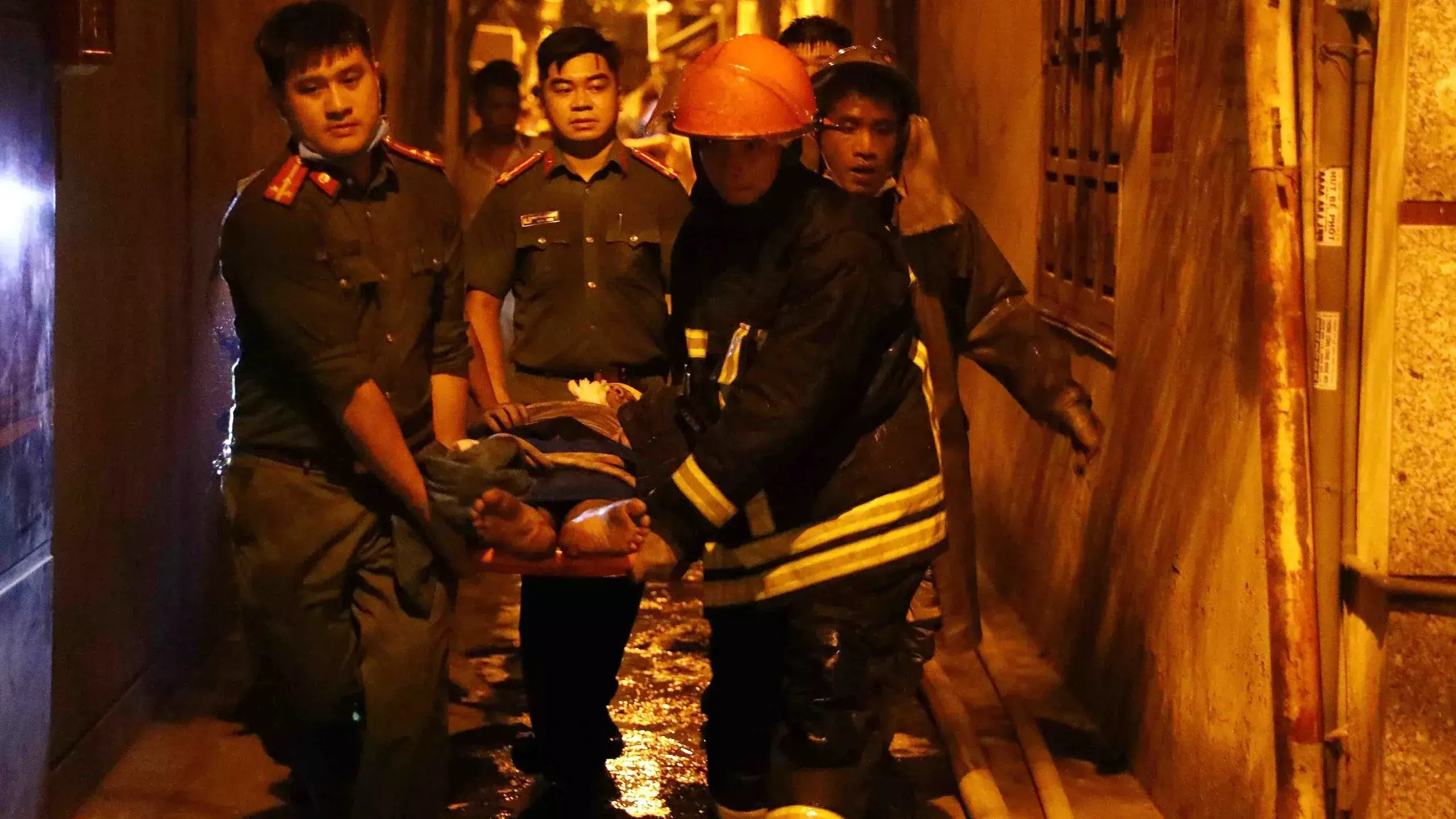 A fire that burned in a 9-story apartment building in Vietnams capital has killed about 12 people