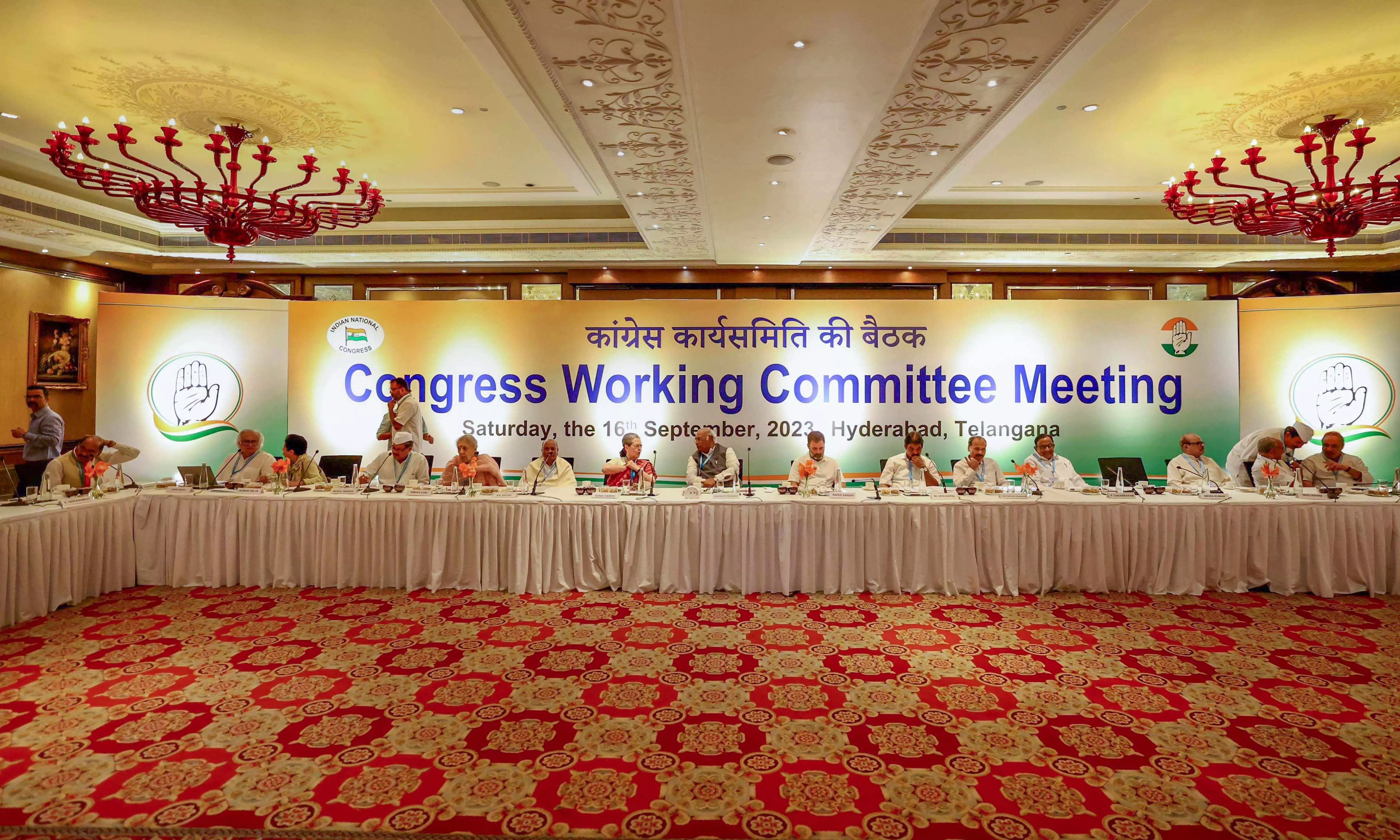 Congress top brass discuss poll strategy at extended CWC meet; Kharge calls for unity, discipline
