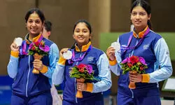 Indian womens 10m air rifle team bags Asian Games silver
