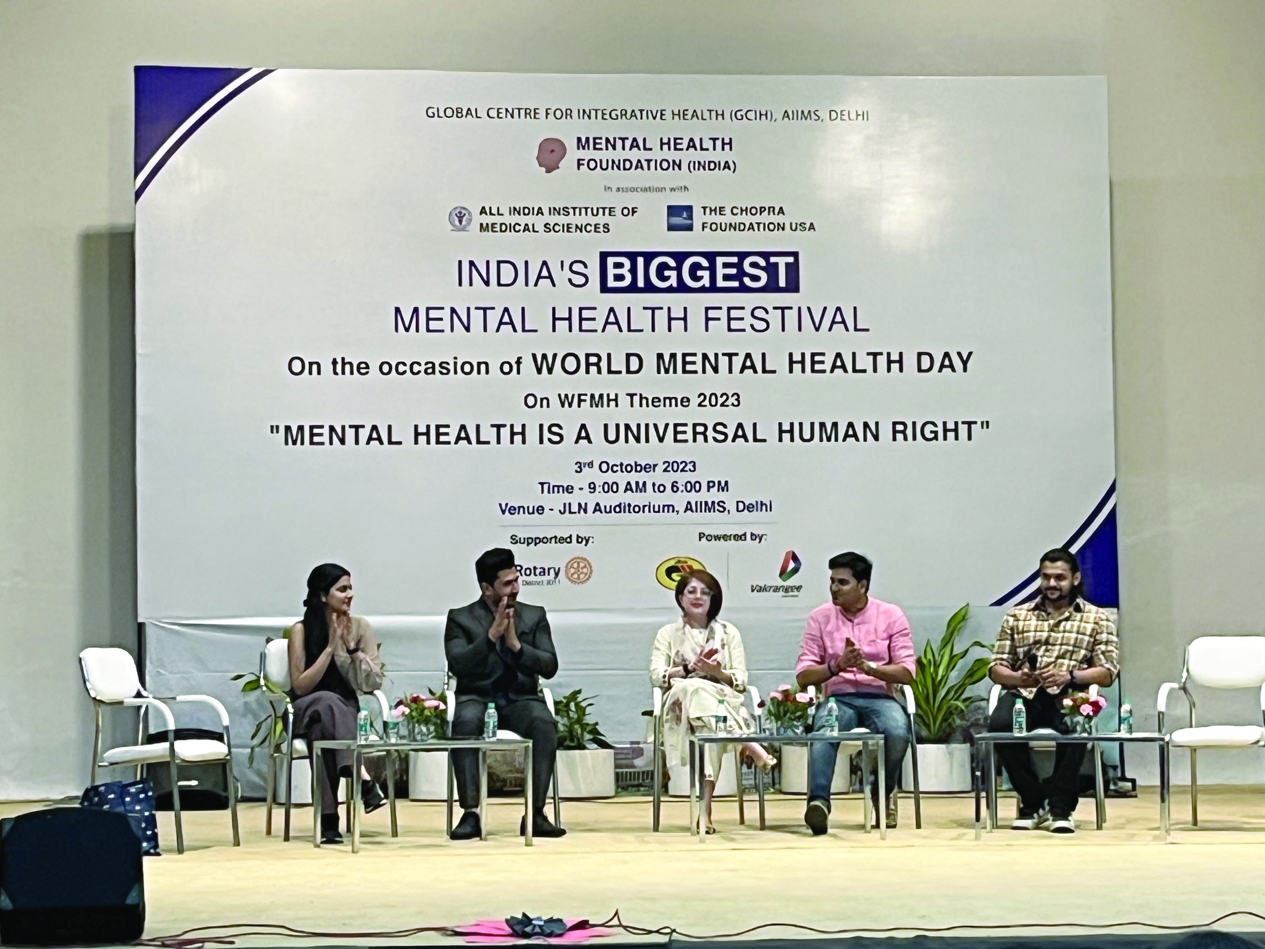 MHFI, AIIMS, Deepak Chopra Foundation USA organise ‘Mental Health Festival’