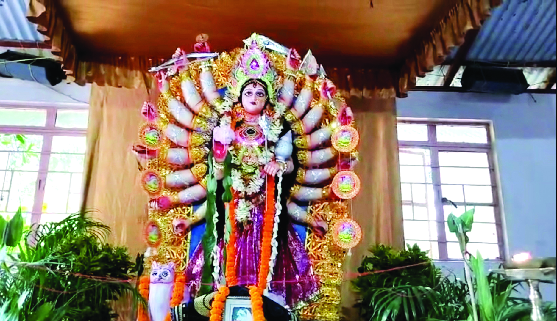 Unique: 18-handed goddess Lakshmi worshipped in Bamongola