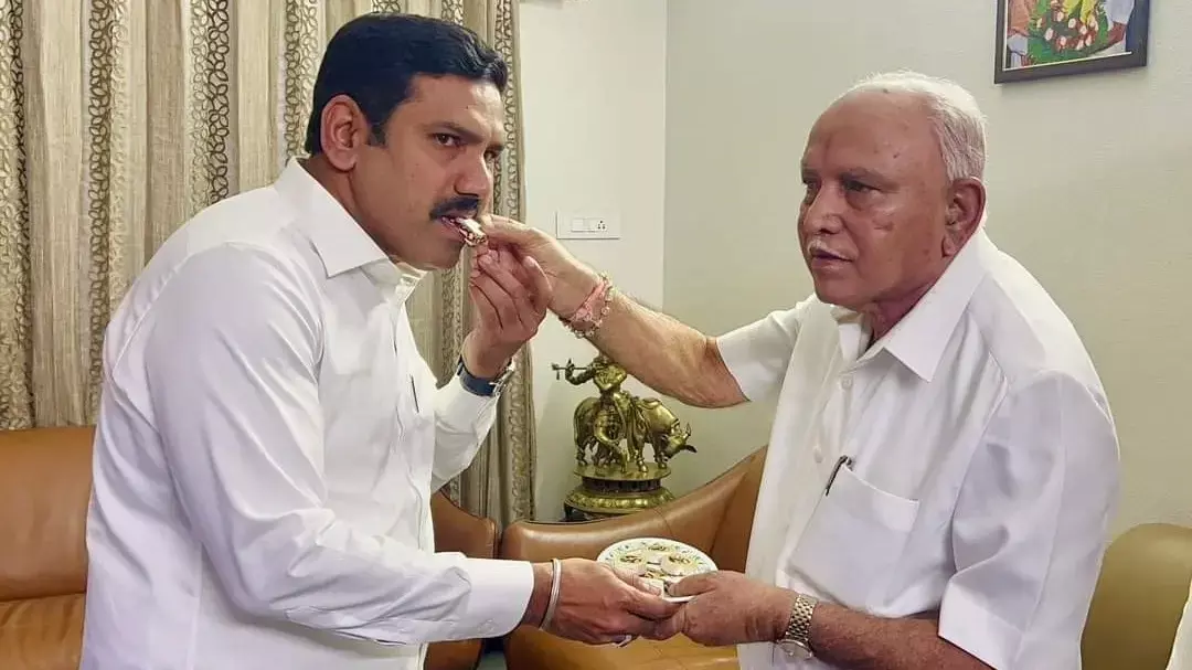 Karnataka: Yediyurappas son Vijayendra formally takes charge as state BJP president