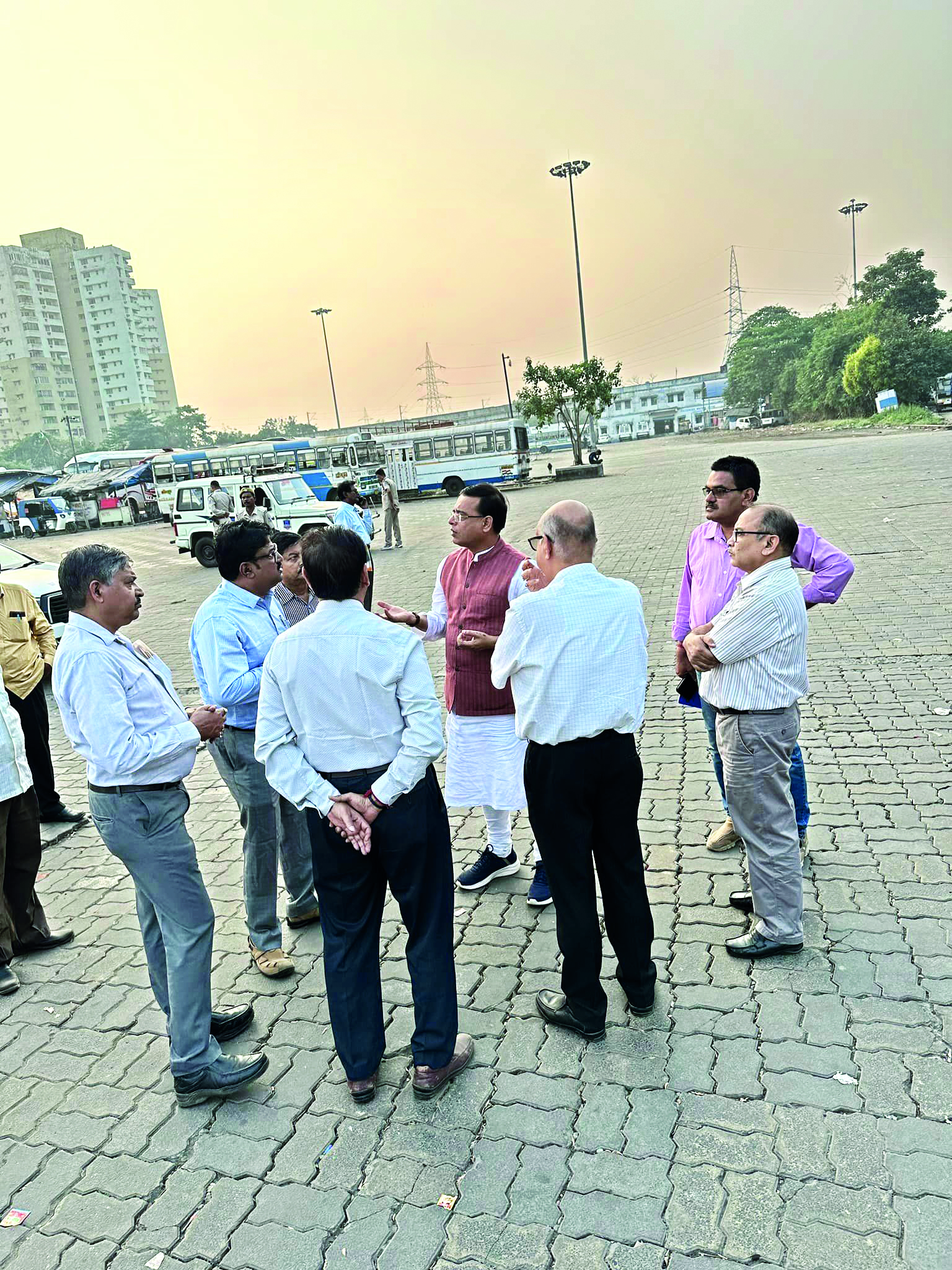Transport Min Snehasis Chakraborty inspects progress work of Santragachi Bus Terminus Transport Min Snehasis Chakraborty inspects progress work of Santragachi Bus Terminus